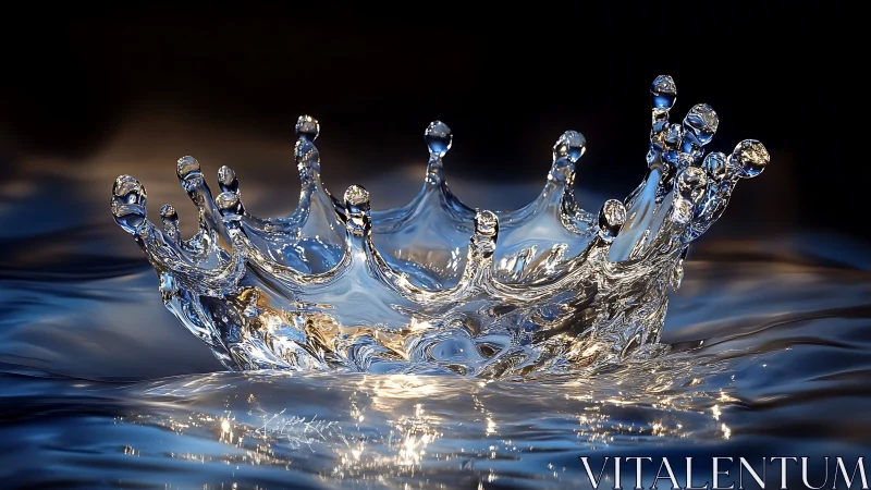 High-speed macro capture isolates symmetrical water crown impact