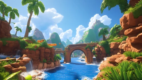 Tropical Gateway: Where Ancient Stone Meets Vibrant Paradise.