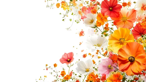 Polychromatic Cosmos Arrangement: Yellow-Orange-Red Floral Composition.