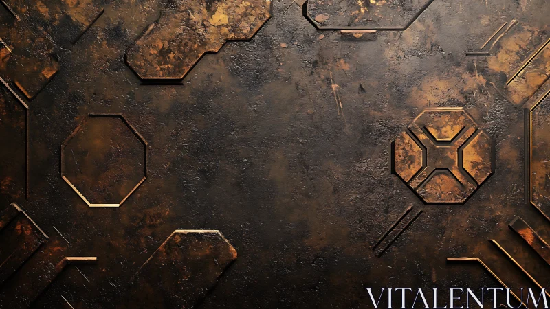 Industrial hexagonal panel with embossed metallic circuitry