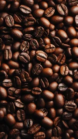 Rich roasted coffee beans glowing with cozy warmth.