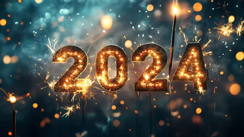Sparkling 2024 celebration glowing with hopeful new beginnings.