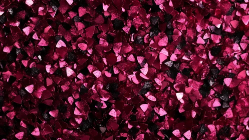 High-density magenta glitter macro with irregular reflective shards