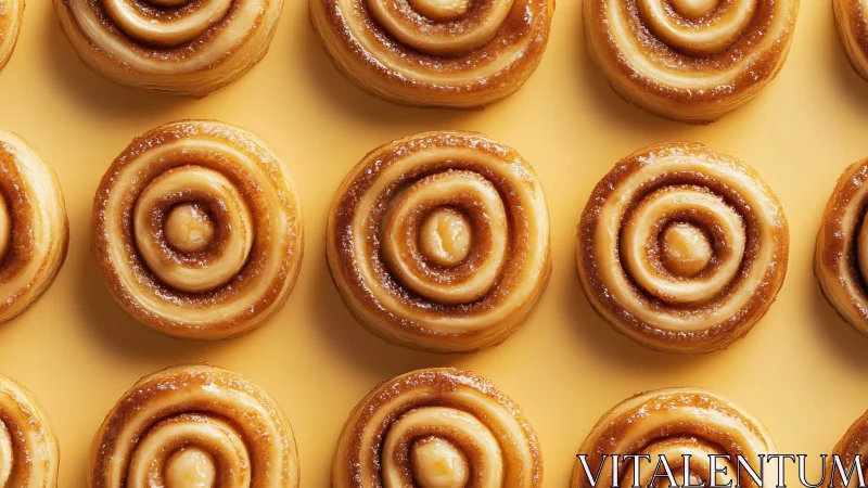 Glazed Spiral Pastries: Symmetric Grid Composition.