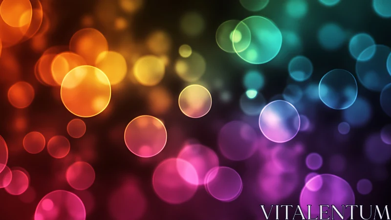 Glowing multicolor bokeh orbs drift across a dark canvas