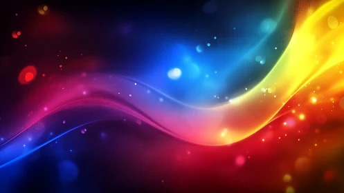 Prismatic light river curling through deep cosmic shadows.