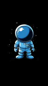 Tiny blue astronaut quietly claims the vast cartoon cosmos
