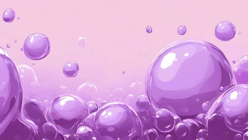 Lavender bubbles float gently in a pastel dreamscape.