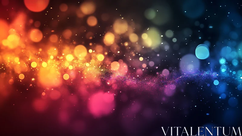 Nebula-like bokeh lights stream across a cosmic spectrum.