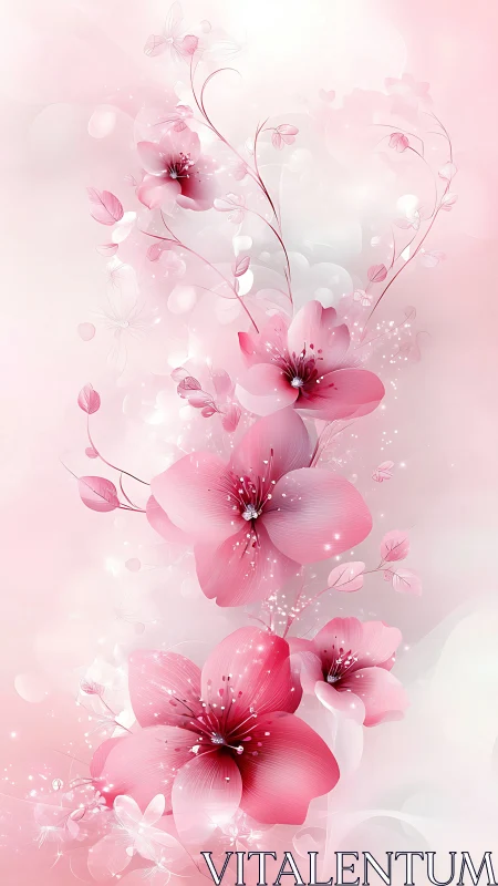 Luminescent Petal Cascade: Gradient Morphology Study in Blush Tonality