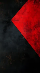 Red textured rhombus cuts through dark distressed field