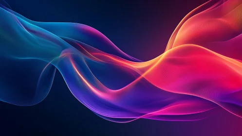 Colorful translucent waves flow across a dark gradient background