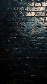 Wet dark brick wall with subtle light reflections.