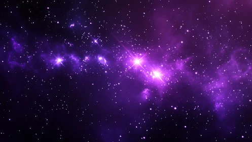 Starlit purple nebula glows softly across a peaceful galaxy