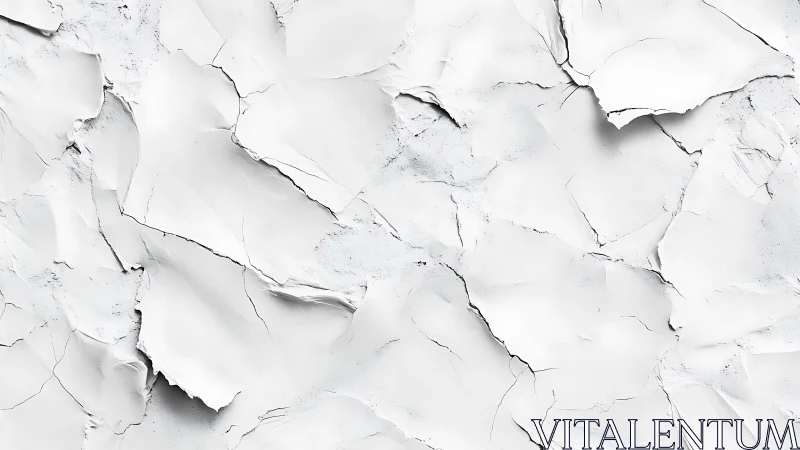 White cracked plaster texture with layered peeling surface.