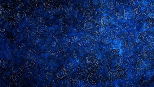 Whirling blue swirls dancing across a dreamy night sky.