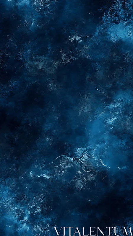 Deep blue abstract nebula texture suggests cosmic depth