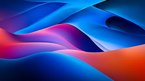 Chromatic fluid waves in gradient blue and magenta fields.