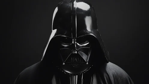 Dark armored figure in glossy helmet under stark light.