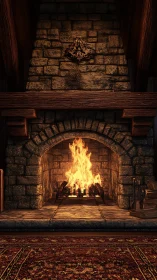 Cozy Fireplace Warmth and Stone Architecture