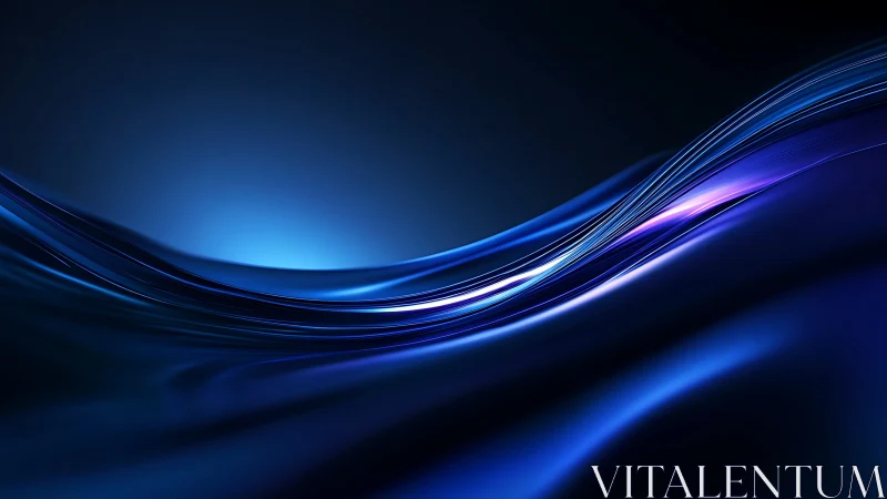 Luminous blue light waves sweep across a futuristic horizon