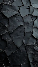 Photorealistic fractured slate surface with dark tonal relief.
