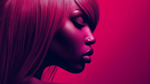 Electric magenta profile holds a quiet neon-night secret