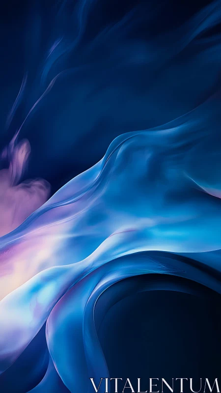 Abstract blue and violet fluid gradient digital backdrop.