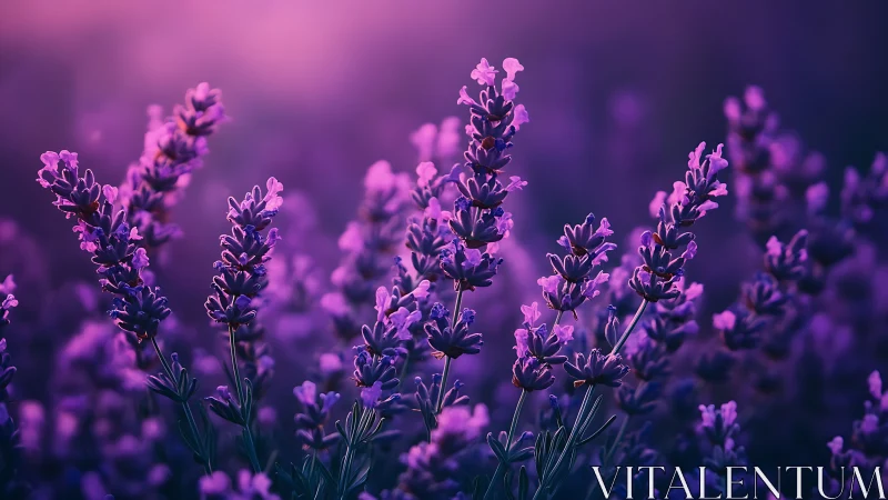 Purple Lavender Field in Soft Focus Glory.