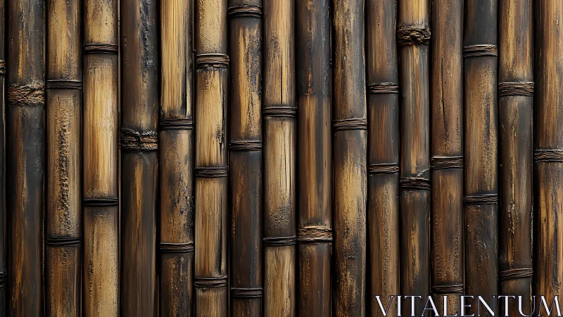 Vertical bamboo segments form a tightly aligned surface