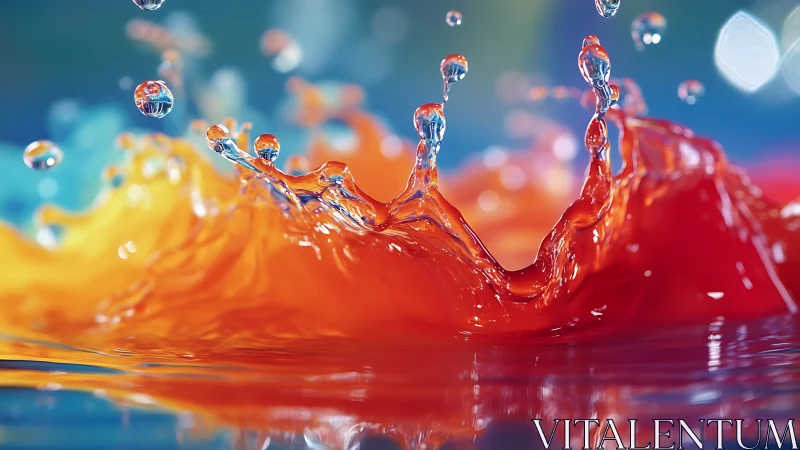Vibrant liquid splash freezes in a luminous color explosion
