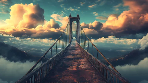 Dreamlike sky bridge inviting you to wander among clouds.