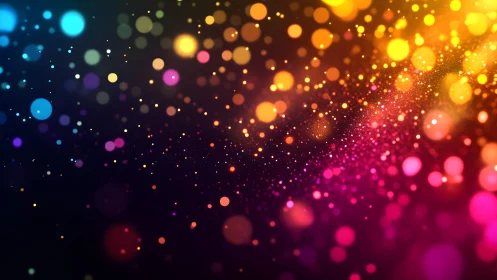 Vibrant abstract bokeh lights in colorful gradient digital art.