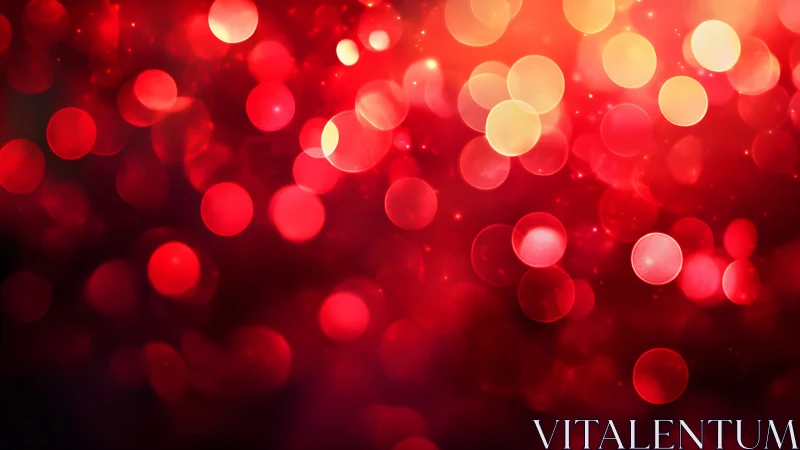Red and yellow defocused light circles form abstract backdrop