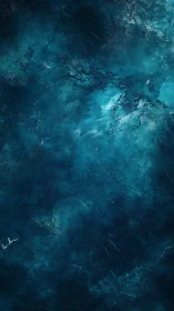 Abyssal cyan turbulence with stratified luminous particulates.