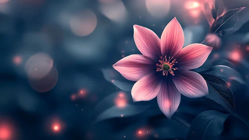 Luminous Blossom: Twilight's Pink Reverie Unfolds.