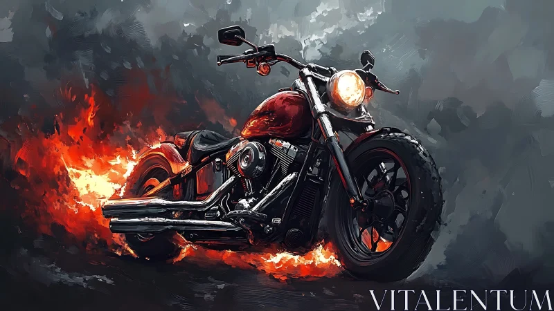 Combustion-driven cruiser motorcycle in infernal motion study.