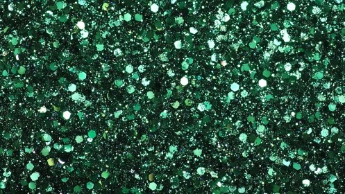 Emerald glitter texture shimmers with dense metallic sparkle.