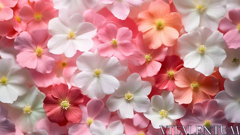 Soft Focus Floral Arrangement: Pink, White, and Coral Blooms.