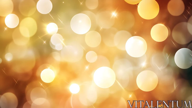 Defocused circular light bokeh forms layered warm background