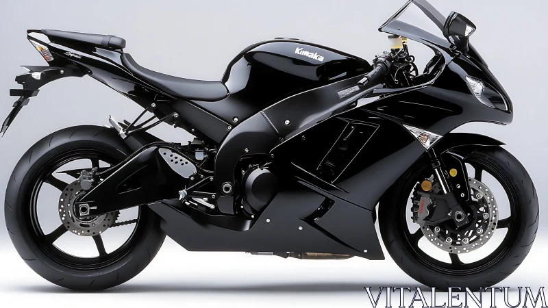 Sleek black sportbike shining with confident modern style.