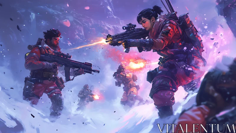 Tactical Unit Engages in Arctic Combat with Plasma Ordnance.