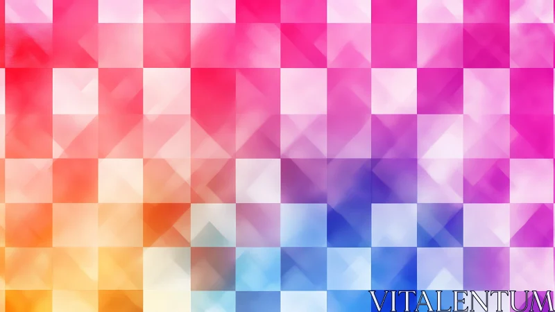 Geometric grid shows layered gradient transitions across color