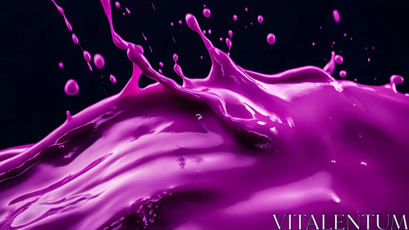 Vivid Splash of Purple Paint in Abstract Motion, Digital Art Style.