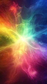 Spectral plasma convergence with radiant chromatic turbulence.