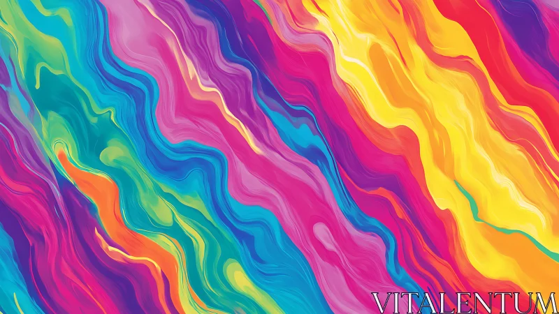 Vivid flowing abstract pattern in bright rainbow colors.