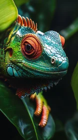 Close-up 3D render shows detailed lizard head and forelimb