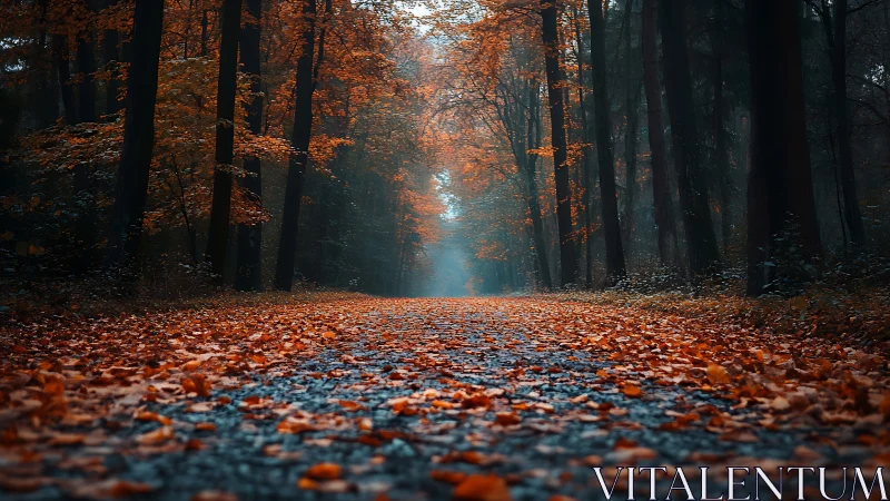 Amber Cathedral: Where Fallen Leaves Compose Autumn's Hymn.