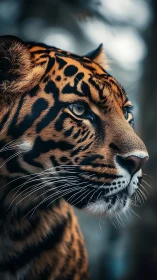 Majestic Tiger in Profile: A Moment of Calm Power.