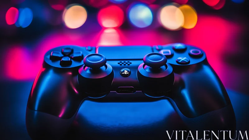 PlayStation DualShock Controller Rendered With Neon Ambient Lighting Setup